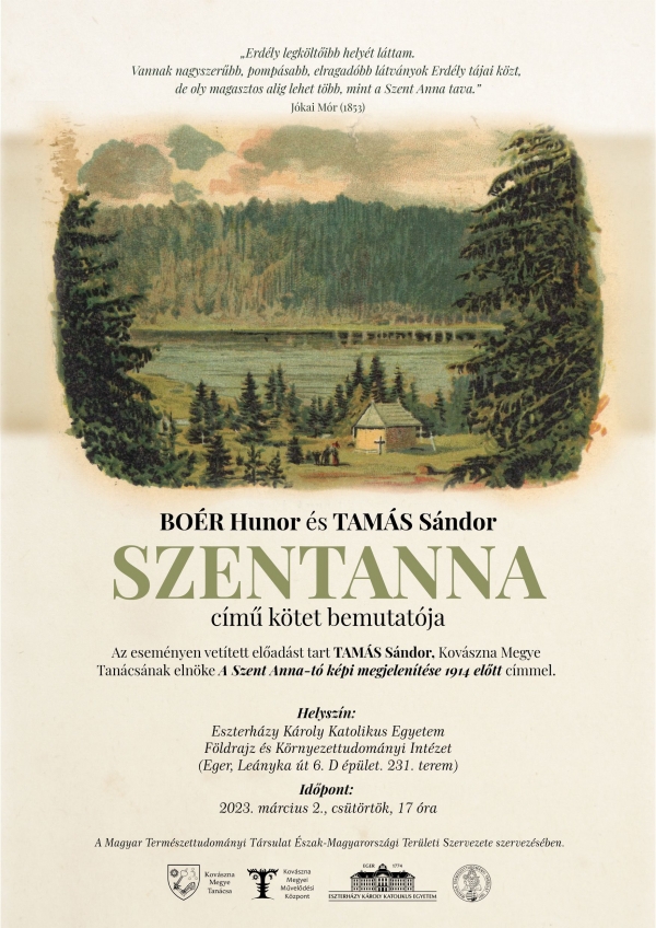 Boér Hunor és Tamás Sándor  SZENTANNA című kötet bemutatója az Eszterházy Károly Katolikus Egyetemen