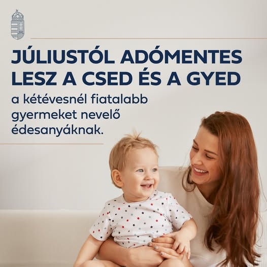 Adómentes lett a CSED és a GYED, valamint fontos adóváltozások léptek hatályba