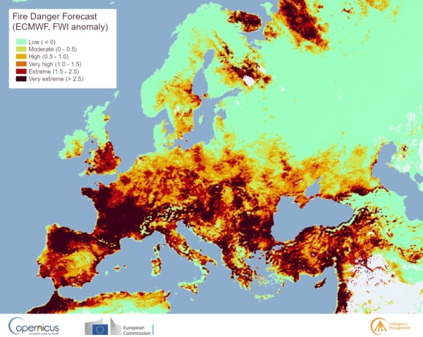 Erdőtüzek Európában